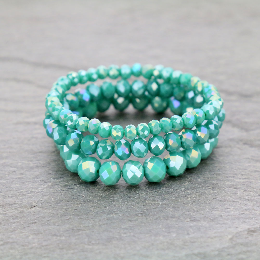 Large Crystal Bead Stackable Stretch Bracelet