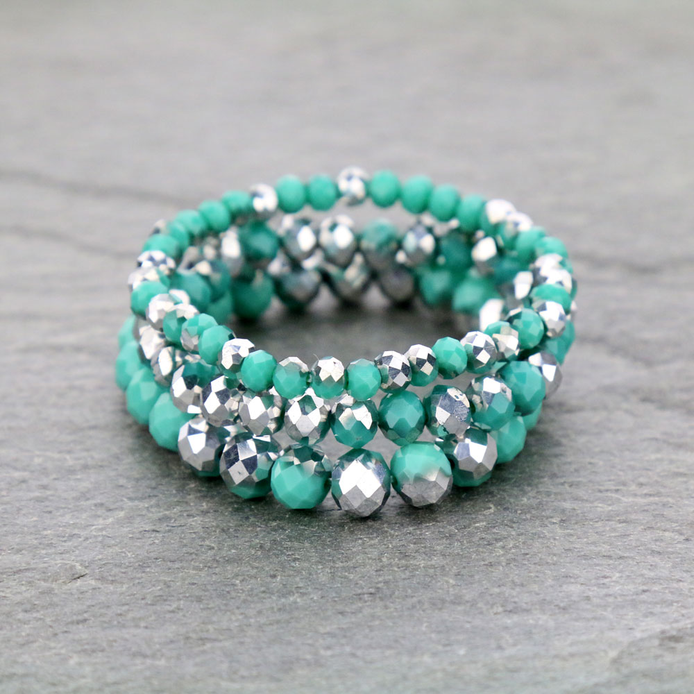 Large Crystal Bead Stackable Stretch Bracelet