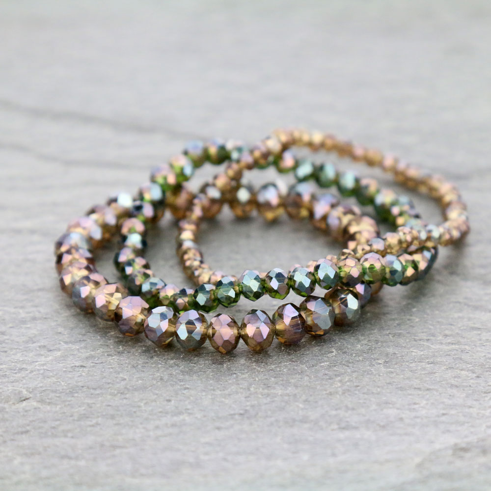 Small Crystal Bead Stackable Stretch Bracelet - Image 2