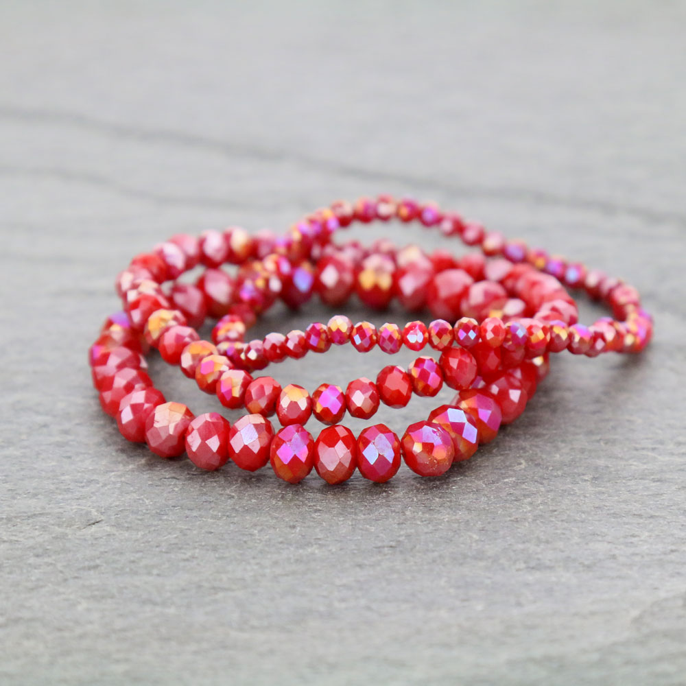 Small Crystal Bead Stackable Stretch Bracelet - Image 2