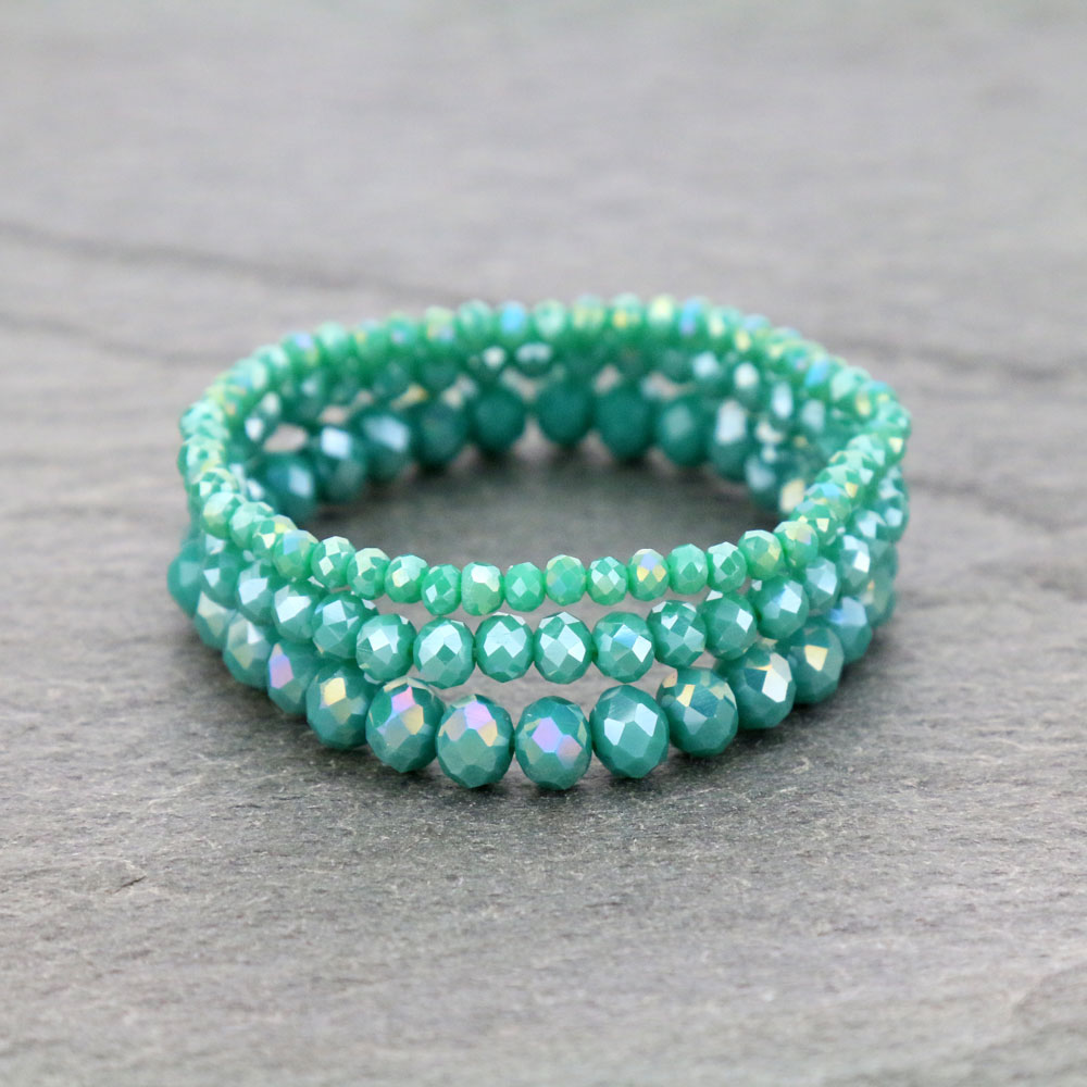 Small Crystal Bead Stackable Stretch Bracelet