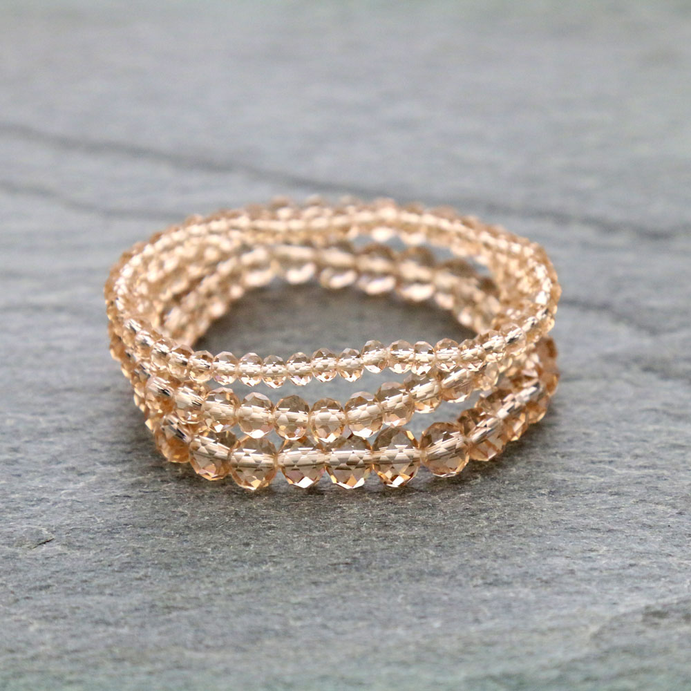 Small Crystal Bead Stackable Stretch Bracelet