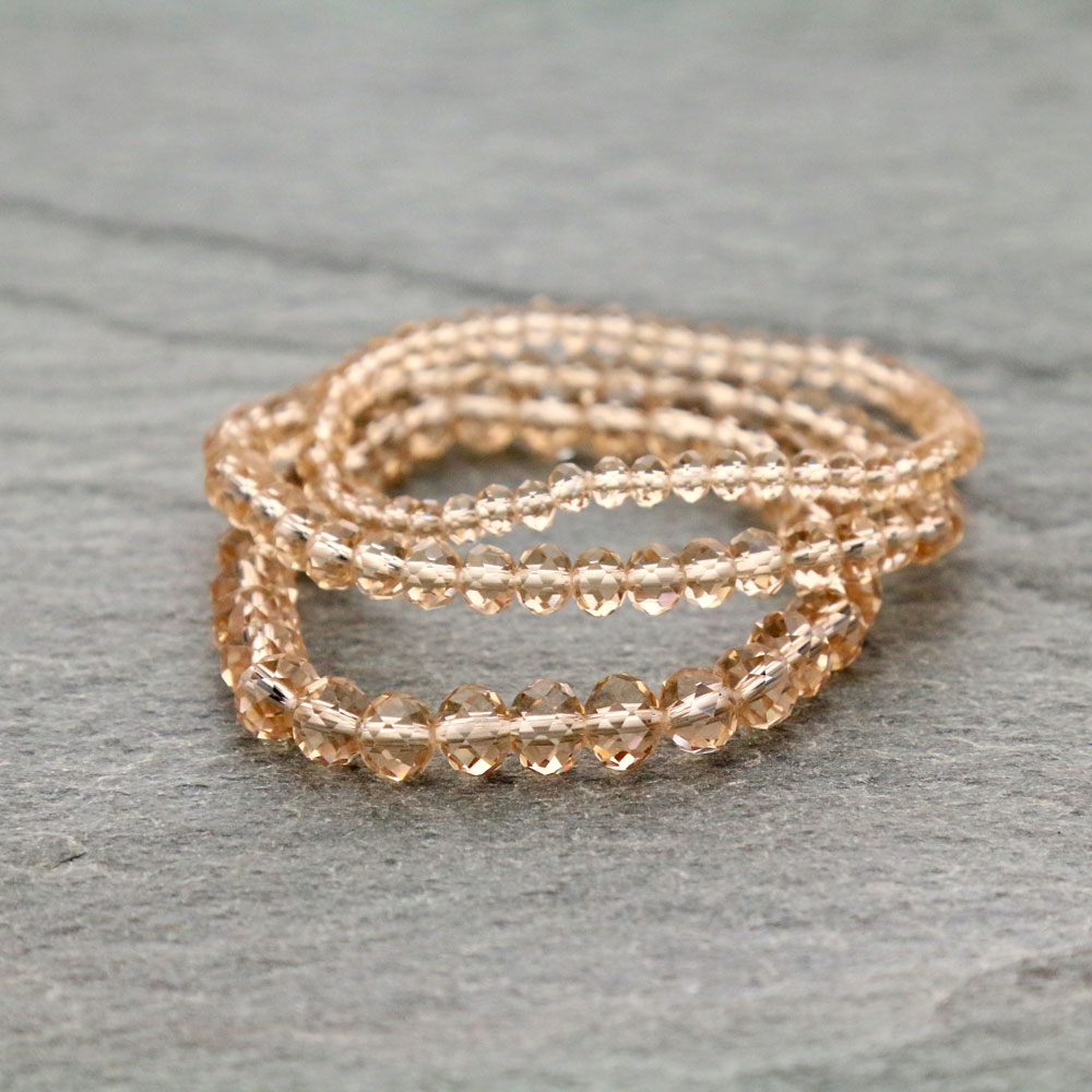 Small Crystal Bead Stackable Stretch Bracelet - Image 2
