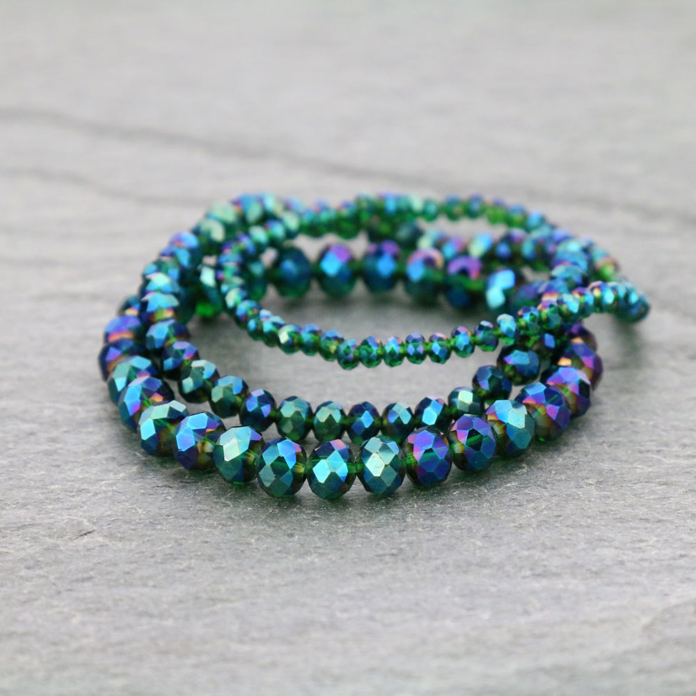 Small Crystal Bead Stackable Stretch Bracelet - Image 2