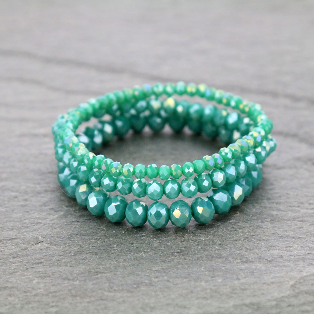 Small Crystal Bead Stackable Stretch Bracelet