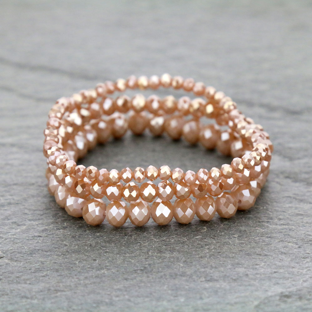 Small Crystal Bead Stackable Stretch Bracelet