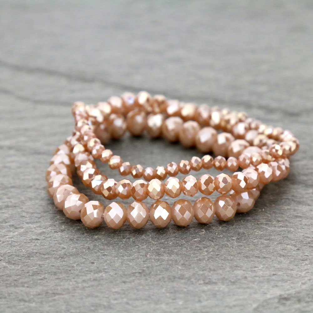Small Crystal Bead Stackable Stretch Bracelet - Image 2