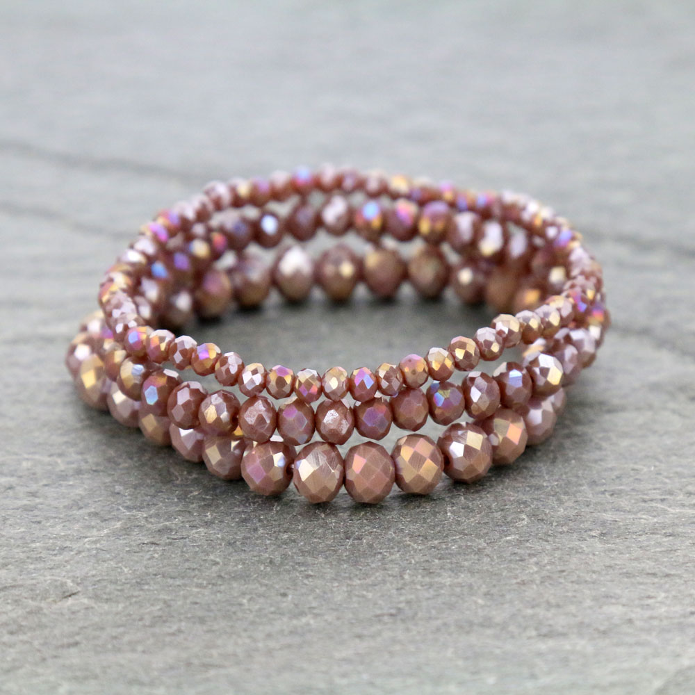 Small Crystal Bead Stackable Stretch Bracelet