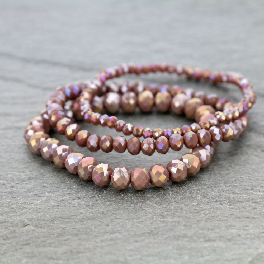 Small Crystal Bead Stackable Stretch Bracelet - Image 2