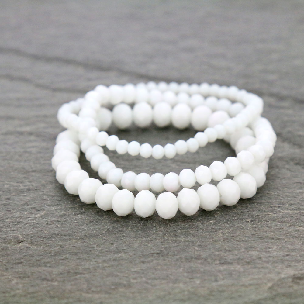 Small Crystal Bead Stackable Stretch Bracelet - Image 2