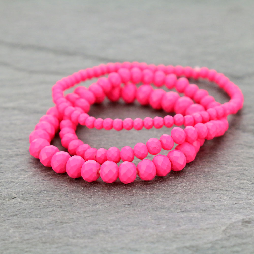 Small Crystal Bead Stackable Stretch Bracelet - Image 2