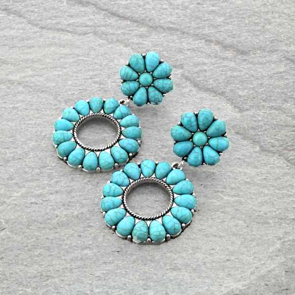 Western Stone Circle Post Earrings