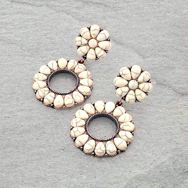 Western Stone Circle Post Earrings