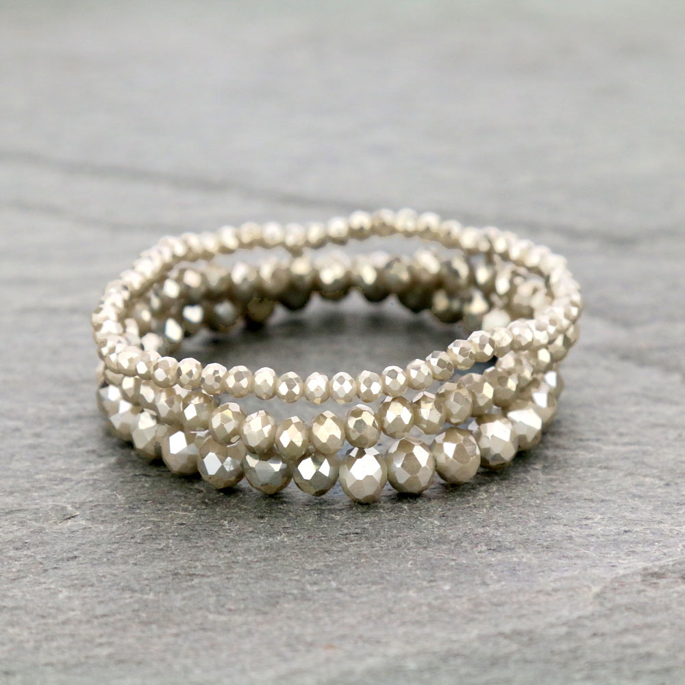 Small Crystal Bead Stackable Stretch Bracelet