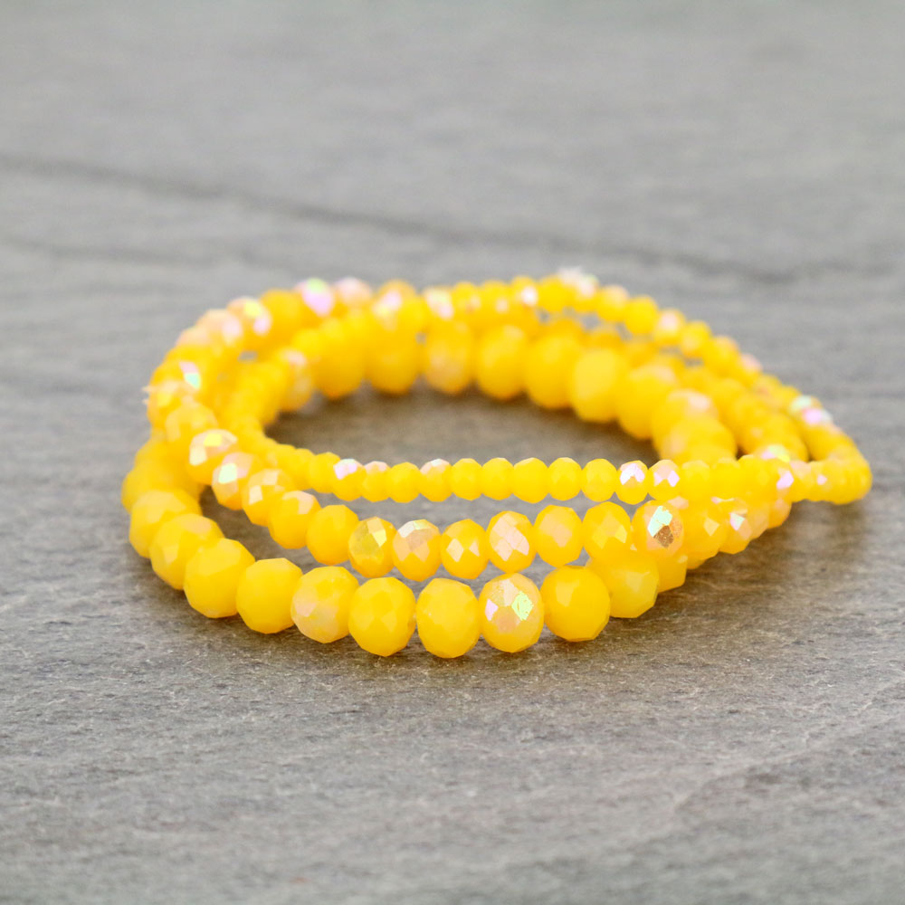 Small Crystal Bead Stackable Stretch Bracelet - Image 2