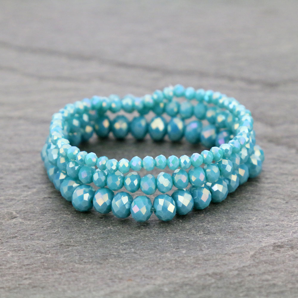 Small Crystal Bead Stackable Stretch Bracelet