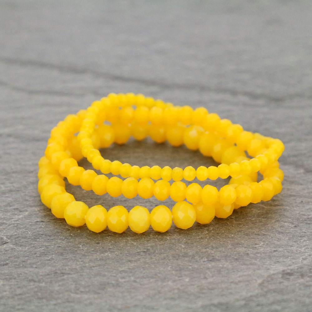 Small Crystal Bead Stackable Stretch Bracelet - Image 2
