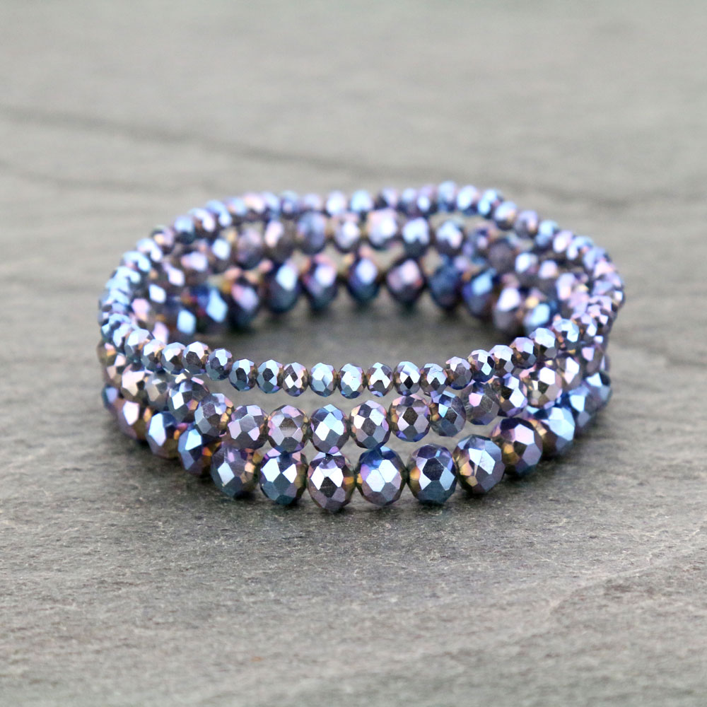 Small Crystal Bead Stackable Stretch Bracelet