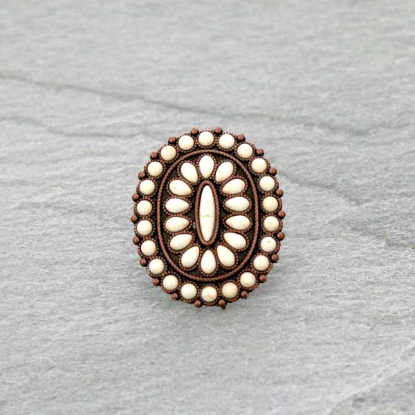 Western Design Stone Cuff Ring
