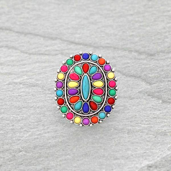 Western Design Stone Cuff Ring