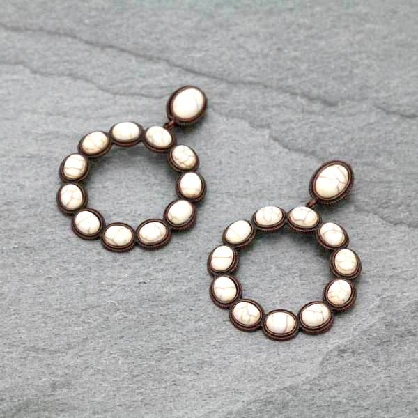 Western Style Stone Post Earrings