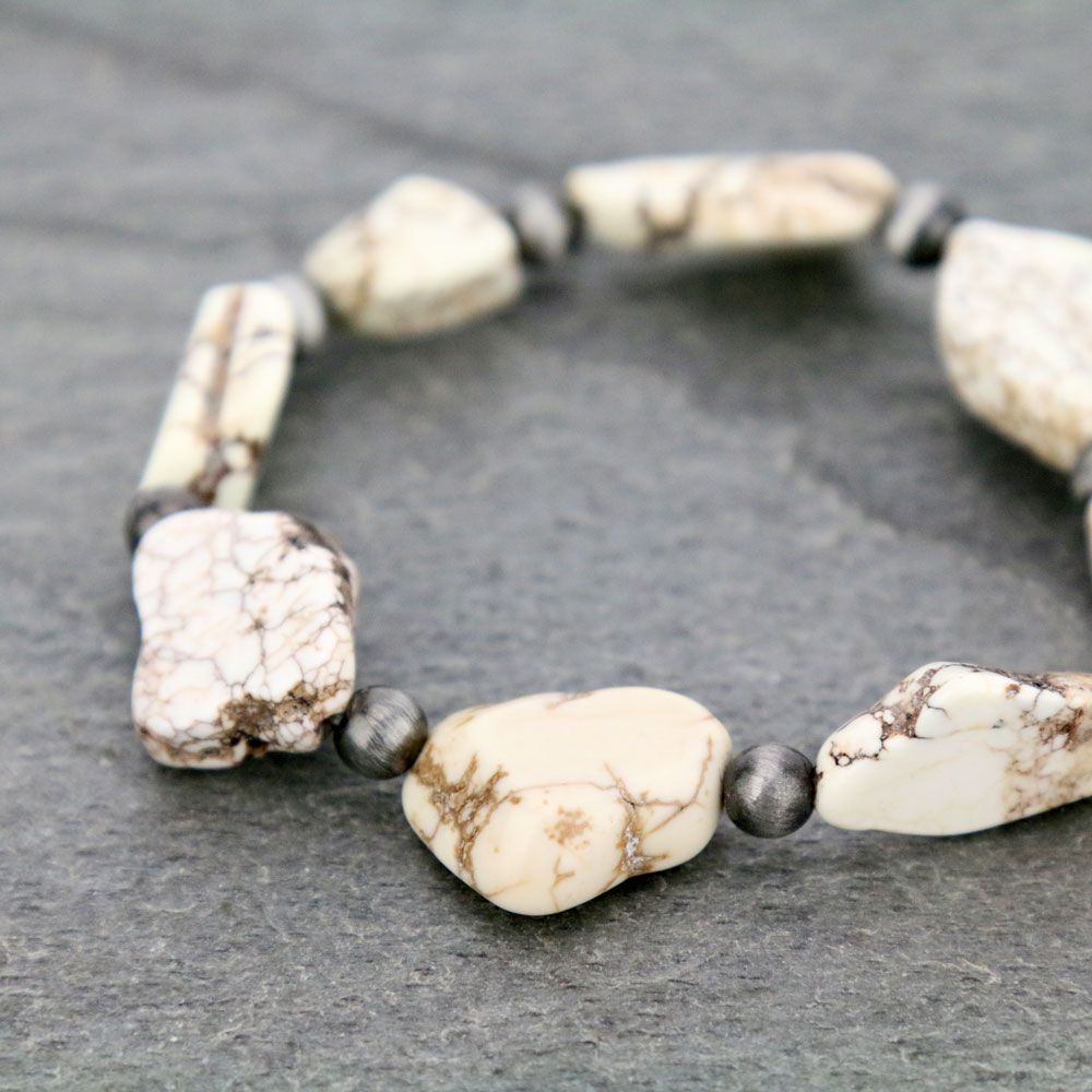 Slab Natural Stone Stretch Bracelet - Image 2