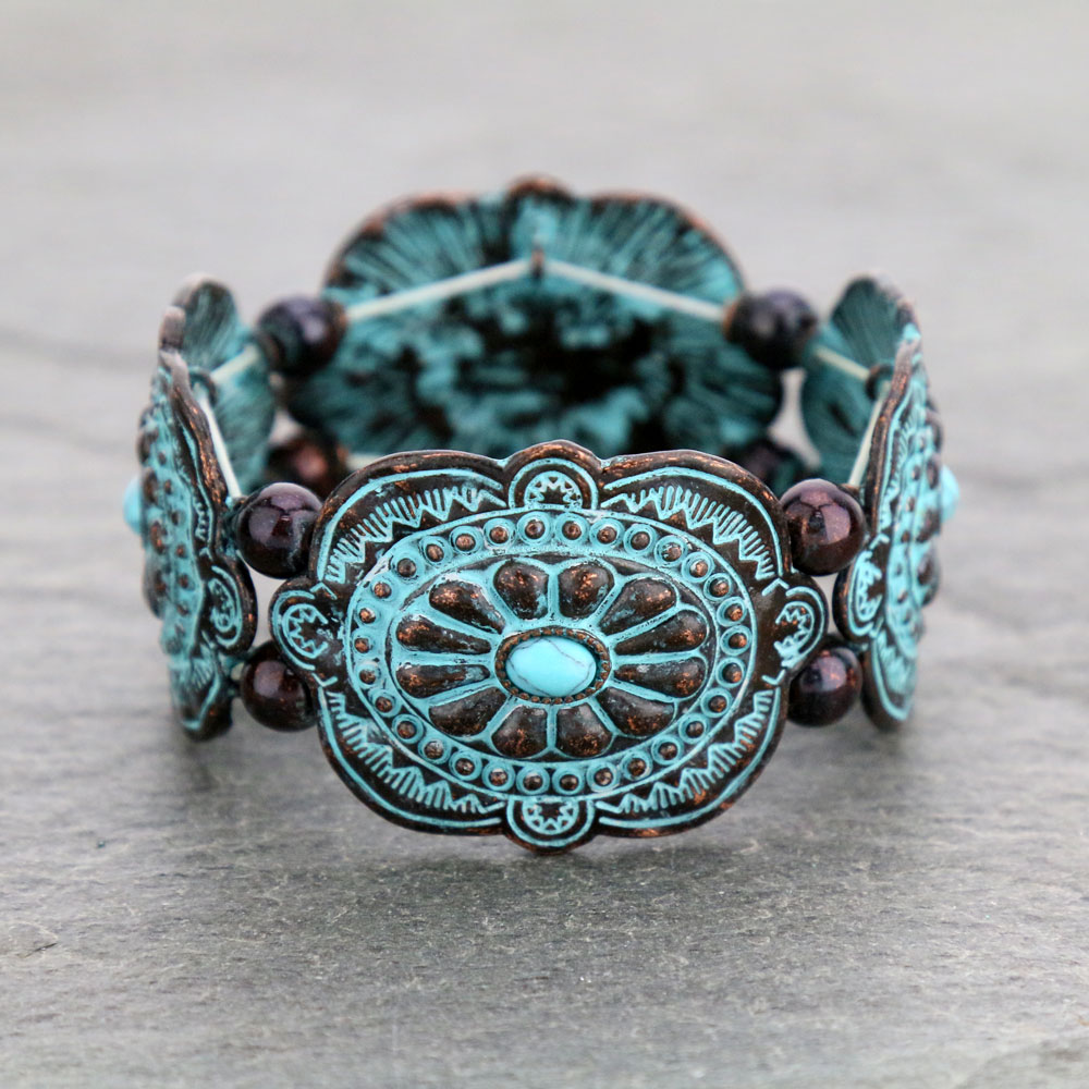 Western Concho Stretch Bracelet