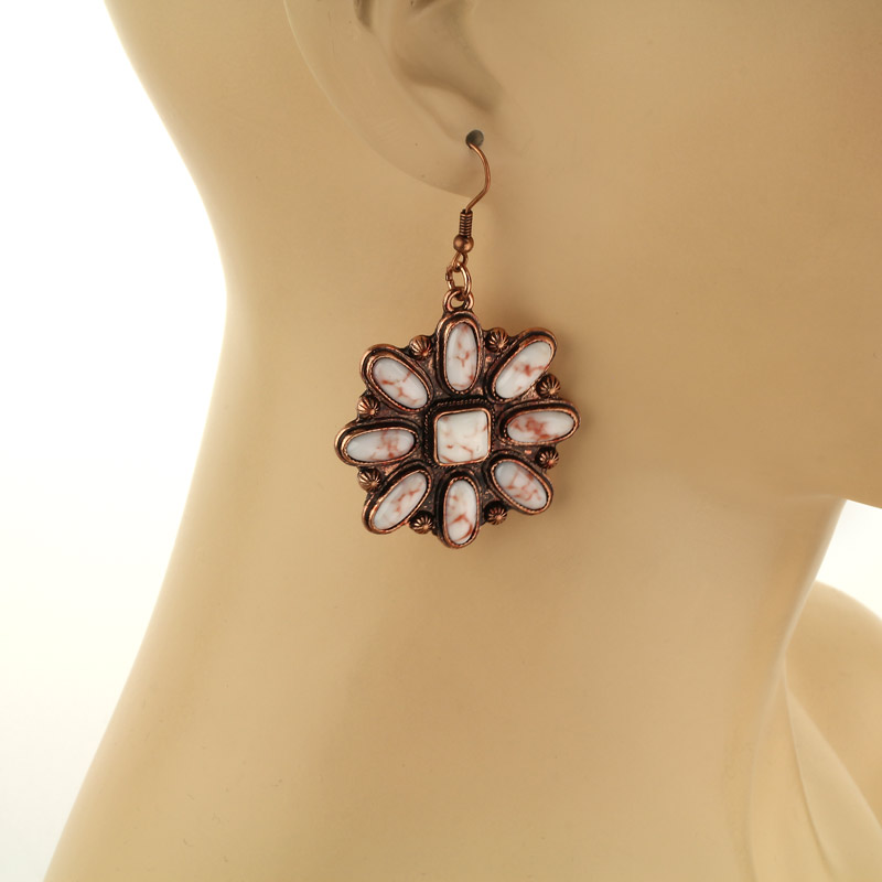 Concho Fish Hook Earrings - Image 2