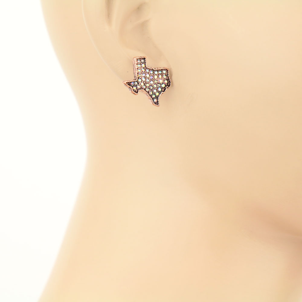 Texas Map Stone Stud Earrings - Image 2