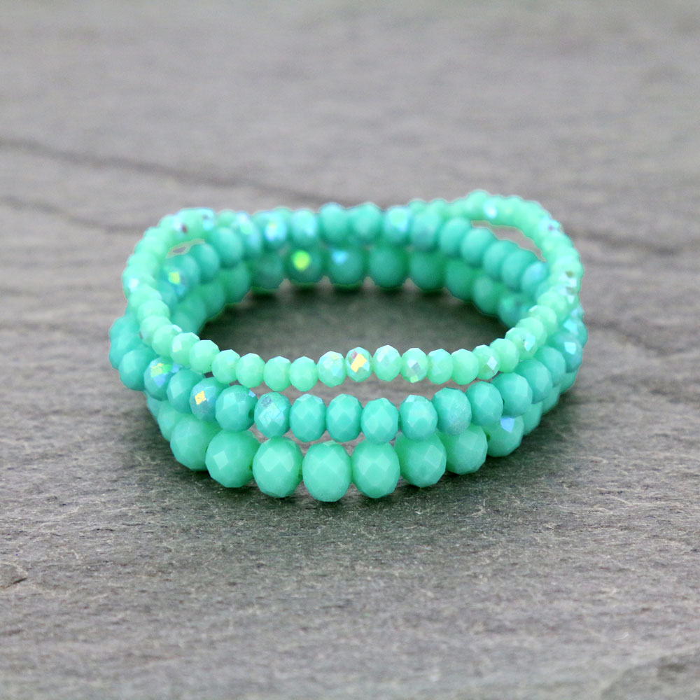 Small Crystal Bead Stackable Stretch Bracelet