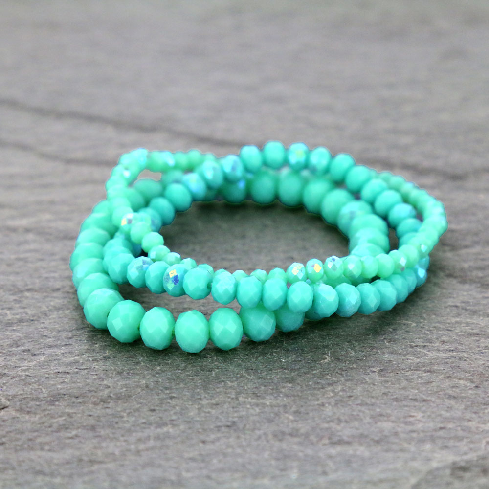 Small Crystal Bead Stackable Stretch Bracelet - Image 2