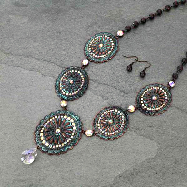 Western Concho Necklace Set