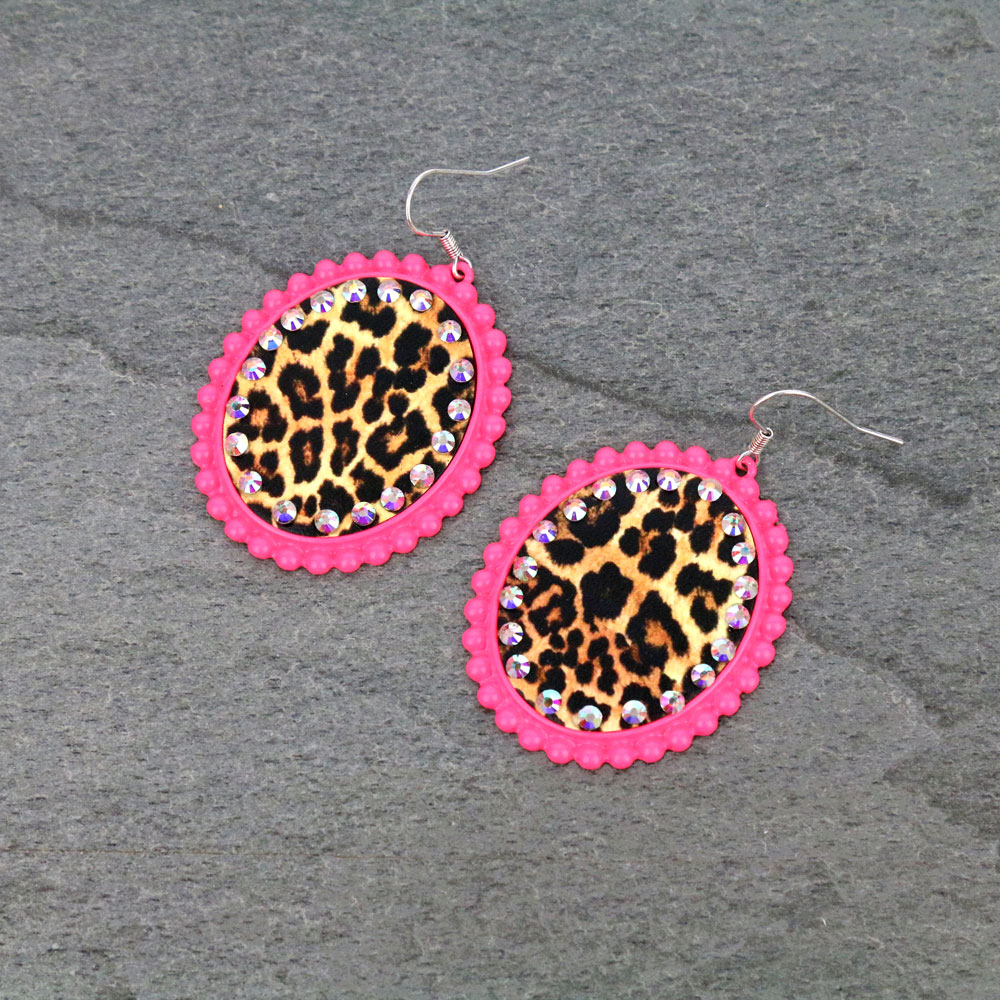 Leopard Oval Earrings