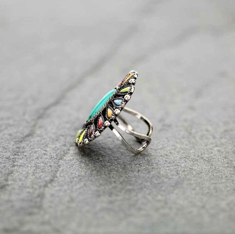 Western Design Stone Cuff Ring - Image 2