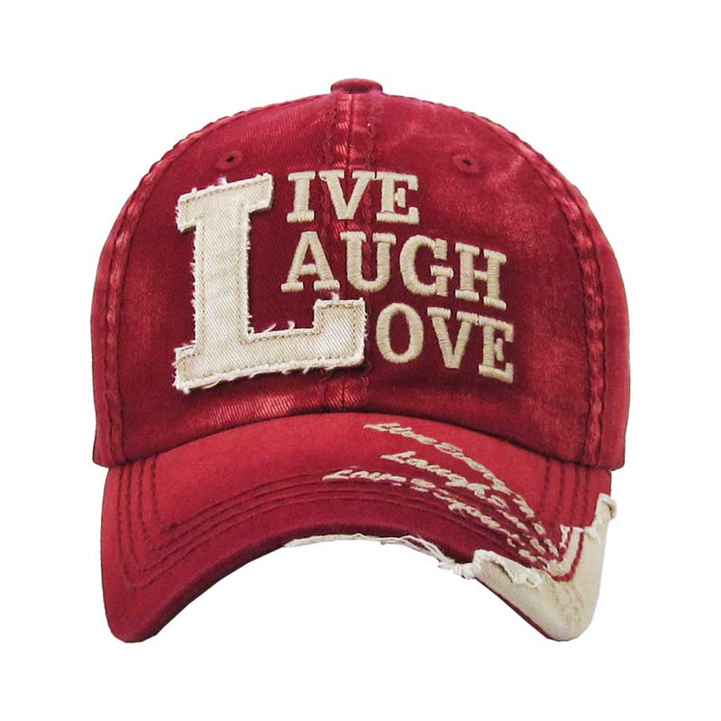 "LIVE LAUGH LOVE" Washed Cotton Vintage Ball Cap