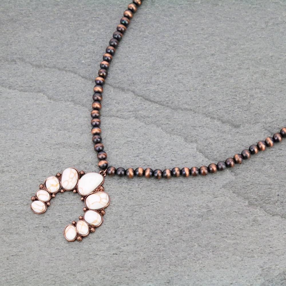 Blossom Shape Pendant with Navajo Style Necklace
