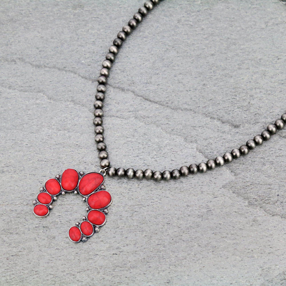 Blossom Shape Pendant with Navajo Style Necklace