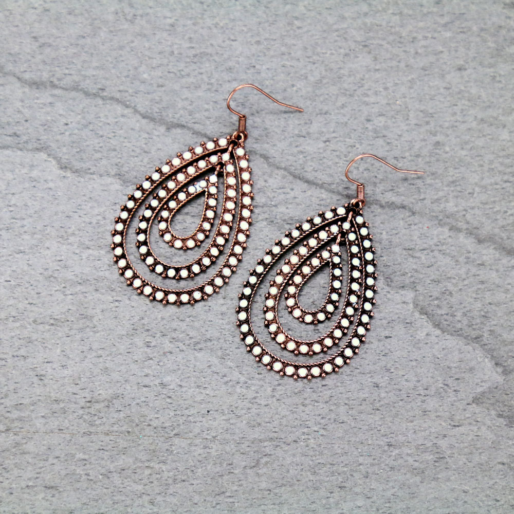 Western Epoxy Teardrop Fish Hook Earrings