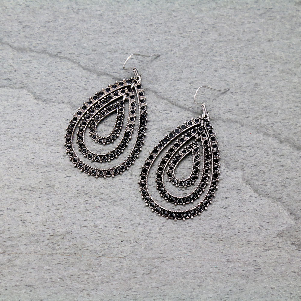 Western Epoxy Teardrop Fish Hook Earrings