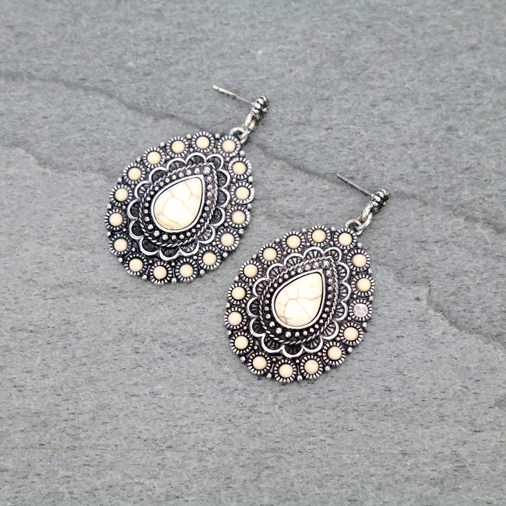 Navajo Style Teardrop Post Earrings