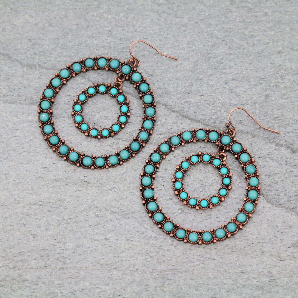 Navajo Style Texture Fish Hook Earrings