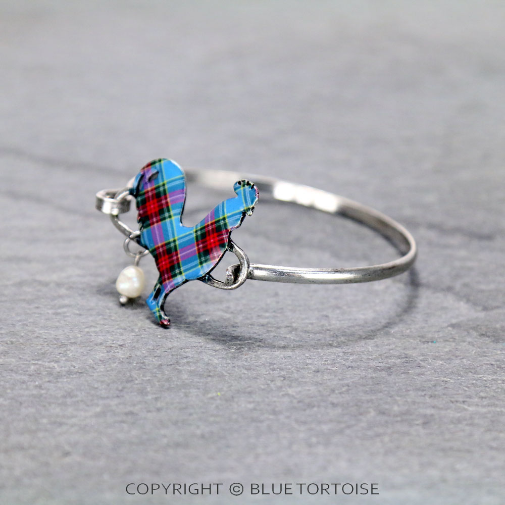 Rooster Plaid Print Wire Bracelet - Image 2