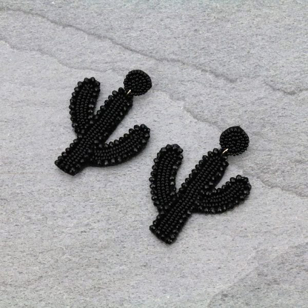 Glass Edge Cactus Seed Bead Post Earrings