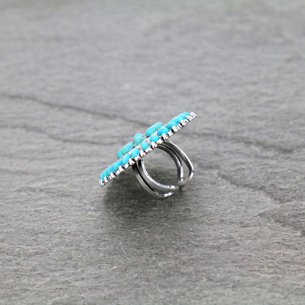 Western Design Stone Cuff Ring - Image 2