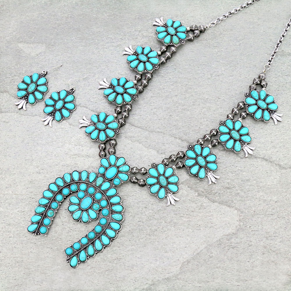 Squash Blossom Statement Necklace Set