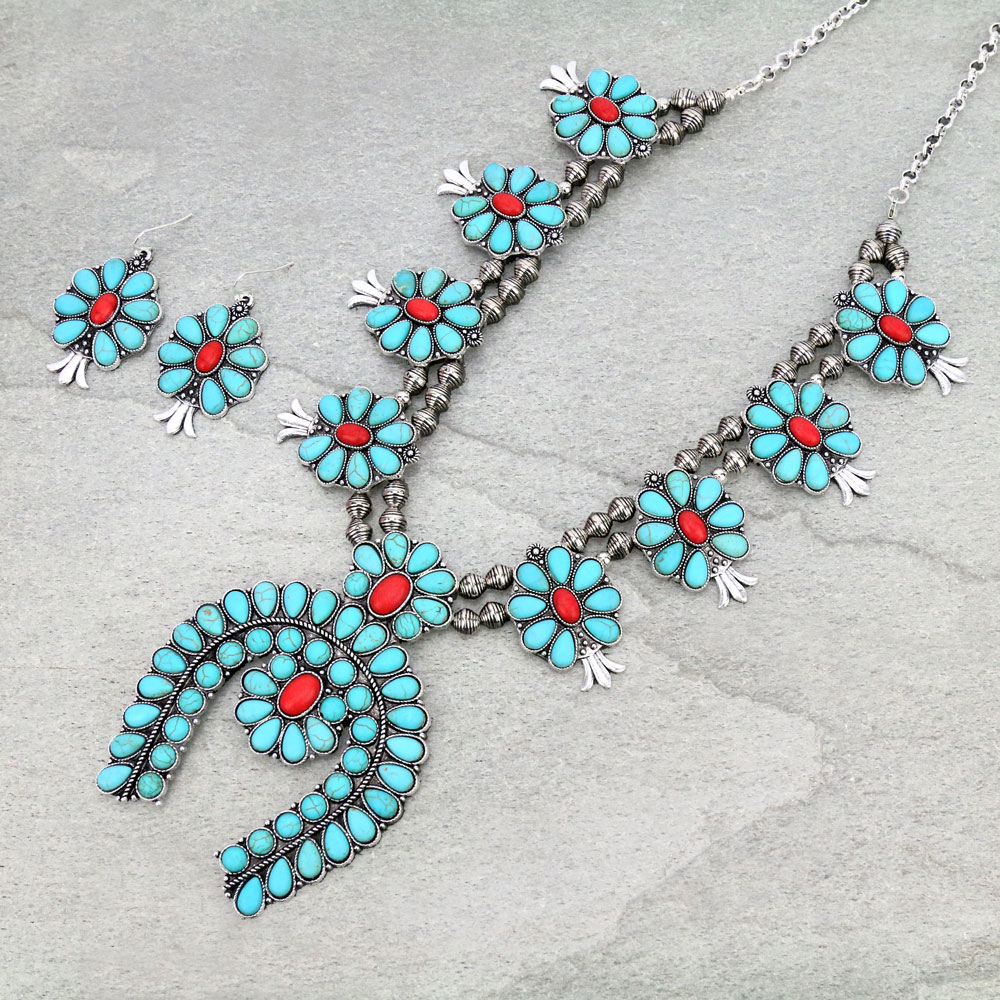 Squash Blossom Statement Necklace Set