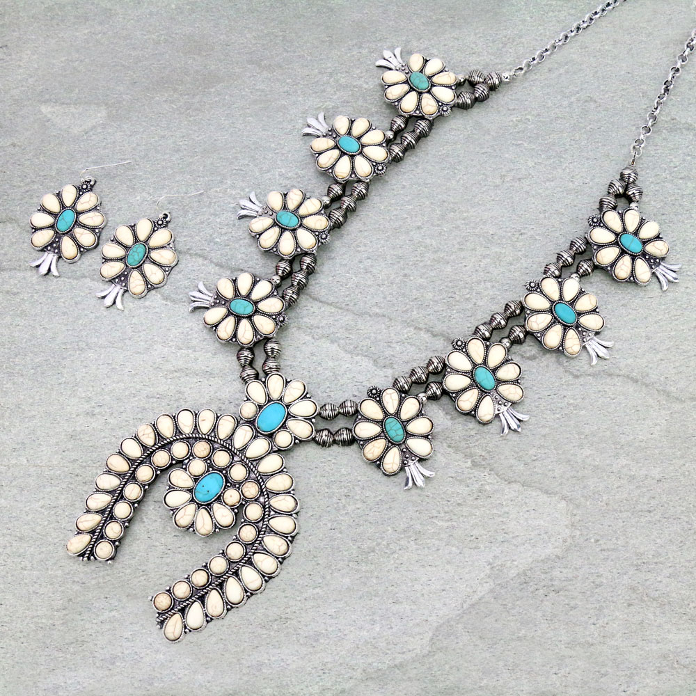 Squash Blossom Statement Necklace Set