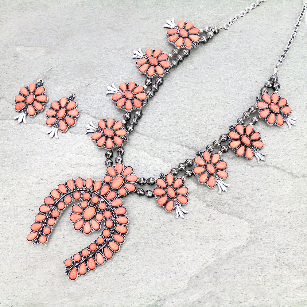 Squash Blossom Statement Necklace Set