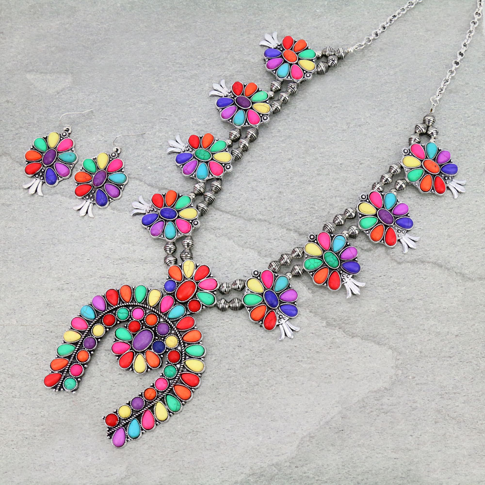 Squash Blossom Statement Necklace Set