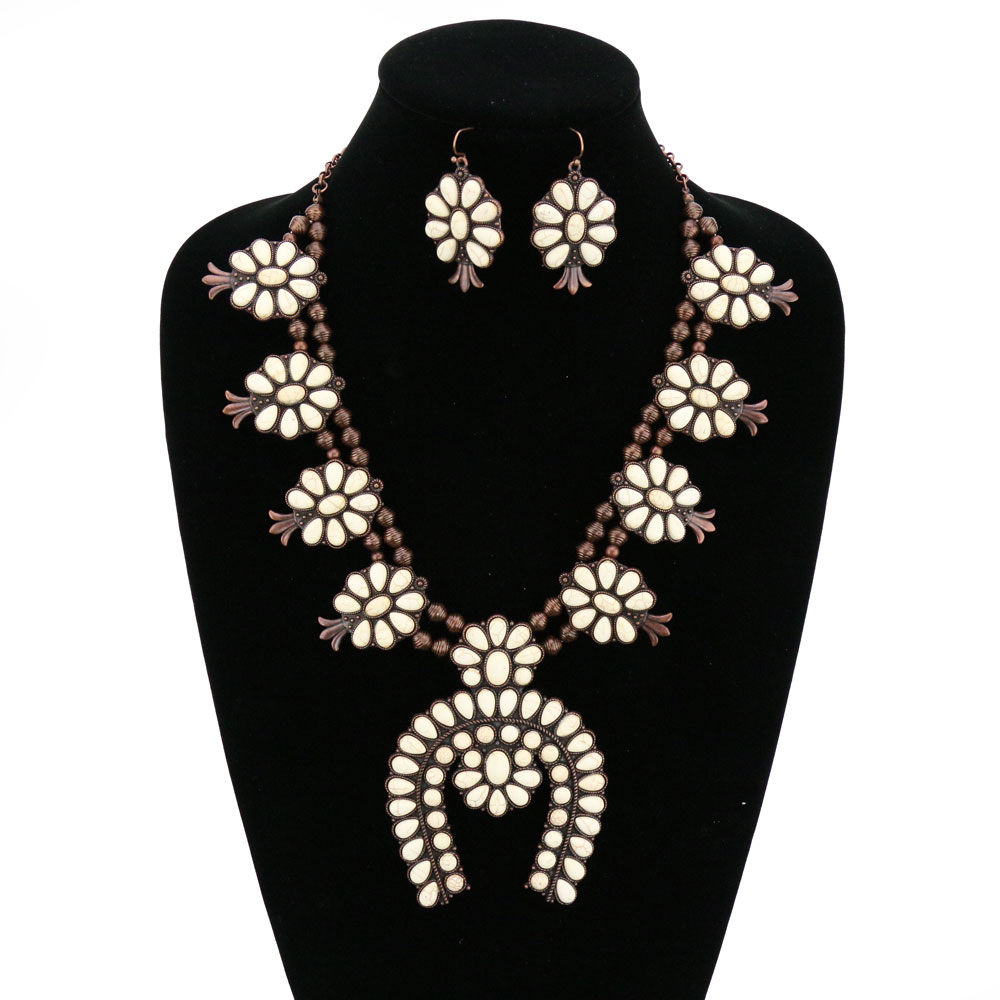 Squash Blossom Statement Necklace Set - Image 2